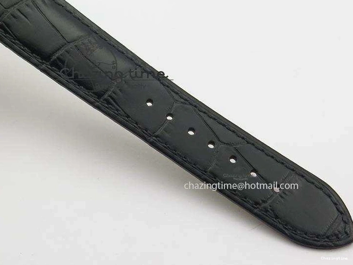 0220 De Ville MK 1:1 Best Edition YG Blue Dial On Black Leather Asian Seagull T1701 (Sec@6) Upgraded 8234